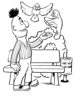 A coloring page of sesame street